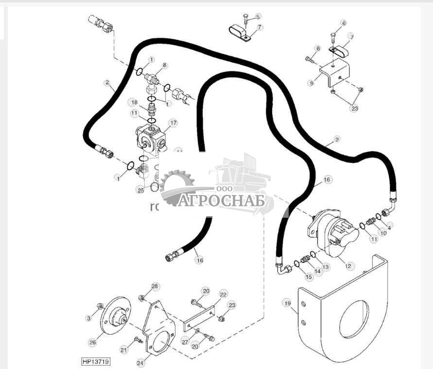 Chaff Spreader, Hoses, Valve And Pump 